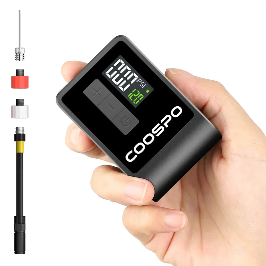 Mini Electric Air Pump Portable Digital Tire Inflator 120PSI Black