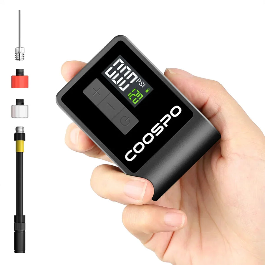 Mini Electric Air Pump Portable Digital Tire Inflator 120PSI Black