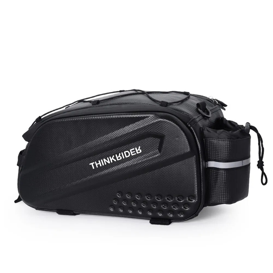 14L Bicycle Hard Shell Hunch Waterproof PU Bike Tail Bag Black