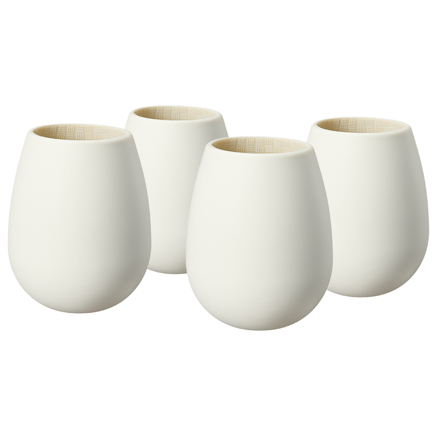 Unbreakable Silicone Stemless Wine Glassware Set Of 4 Reusable Shatterproof Tumbler Drinkware For Wi