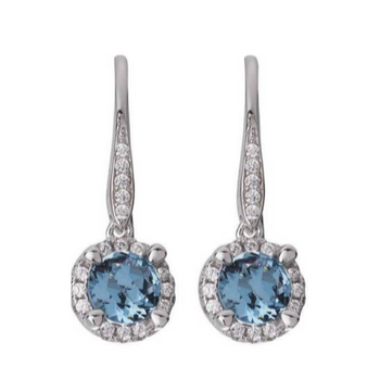 Azure Blue drop sterling silver earrings-0