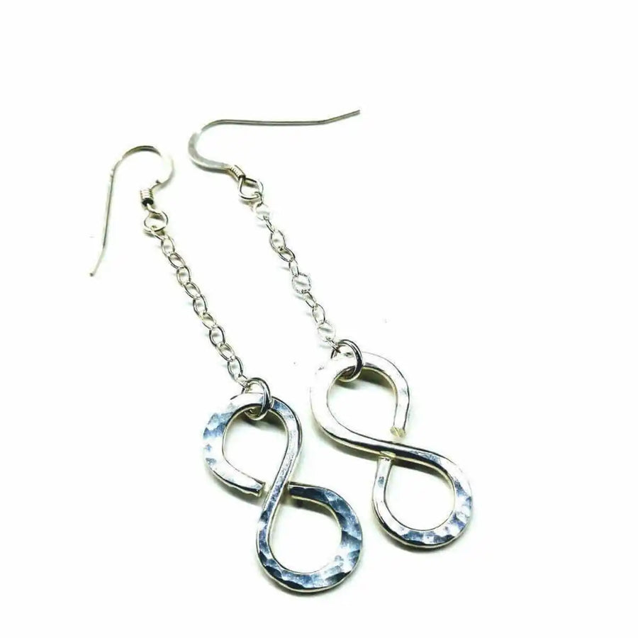 Hammered Sterling Silver Infinity Earrings