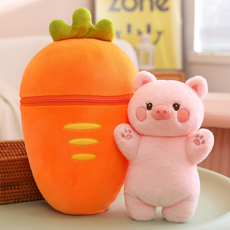 Strawberry and Carrot Plush Toy Pillows-1