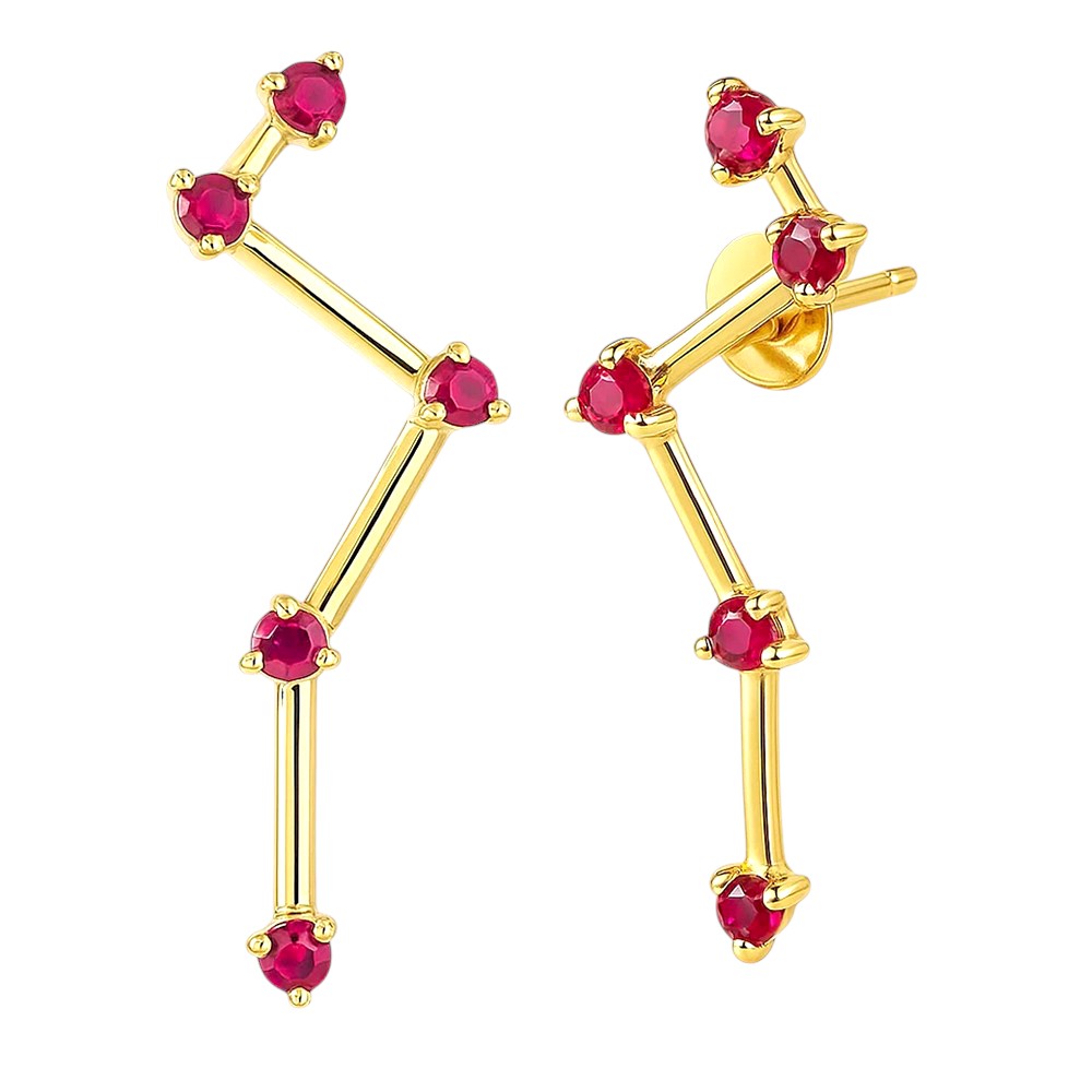18K Gold Plated Cosmic Gemstone Drop Earrings, Elegant Fashion TGE1040 EM-1295-3
