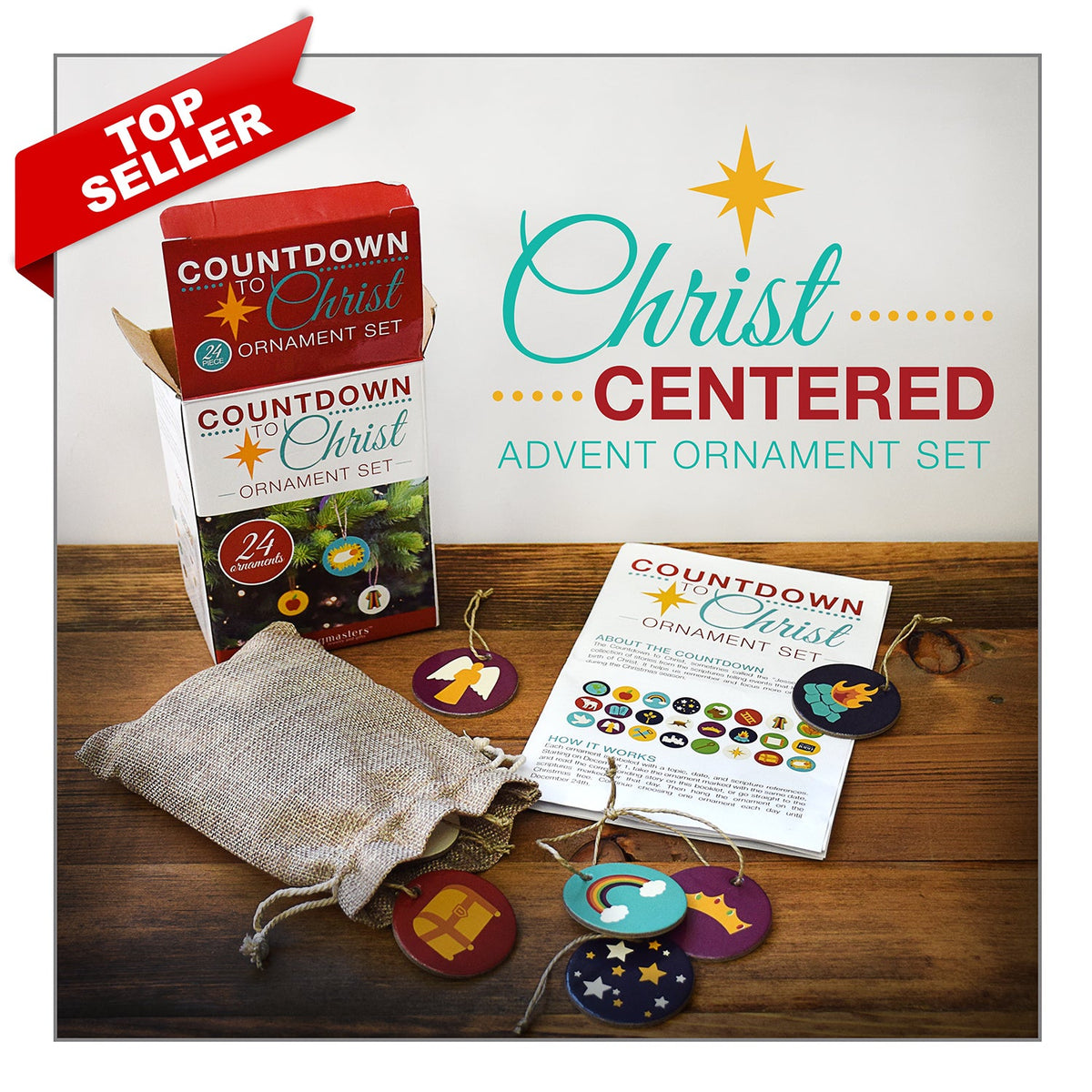 Christ Centered Advent Calendar Ornament Set-0