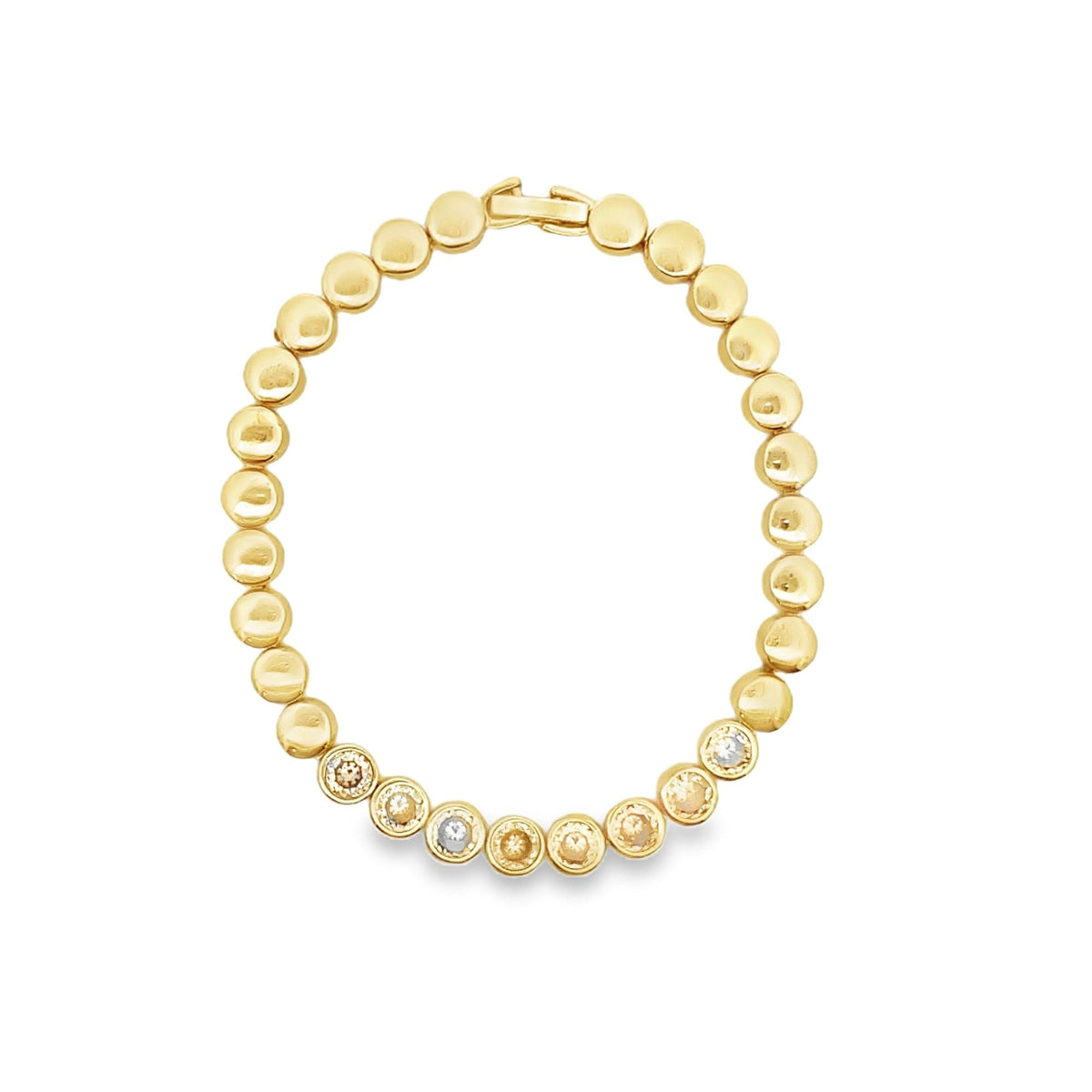 Round Circle Bracelet With Clear Round Circle Shaped CZ Stones (I135)-0