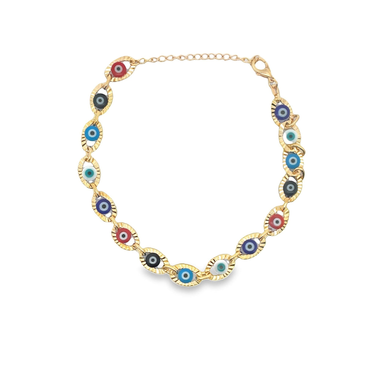 Large Multi Color Evil Eye Bracelet (I208)-0
