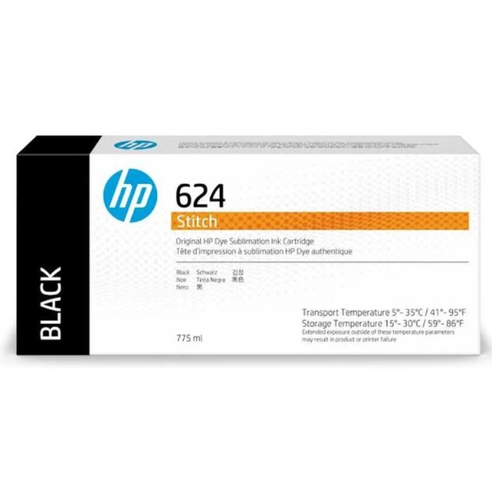 Original HP 624 775ml Black Stitch Dye Sublimation Ink Cartridges, 2LL53A-0