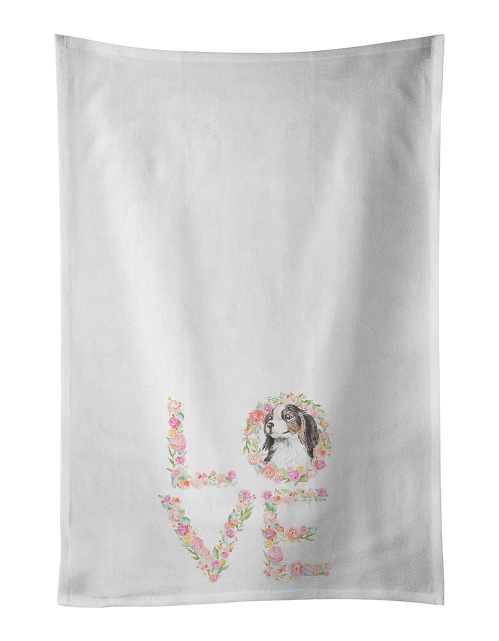 Cavalier Spaniel Tricolor LOVE Kitchen Towel Set of 2-0