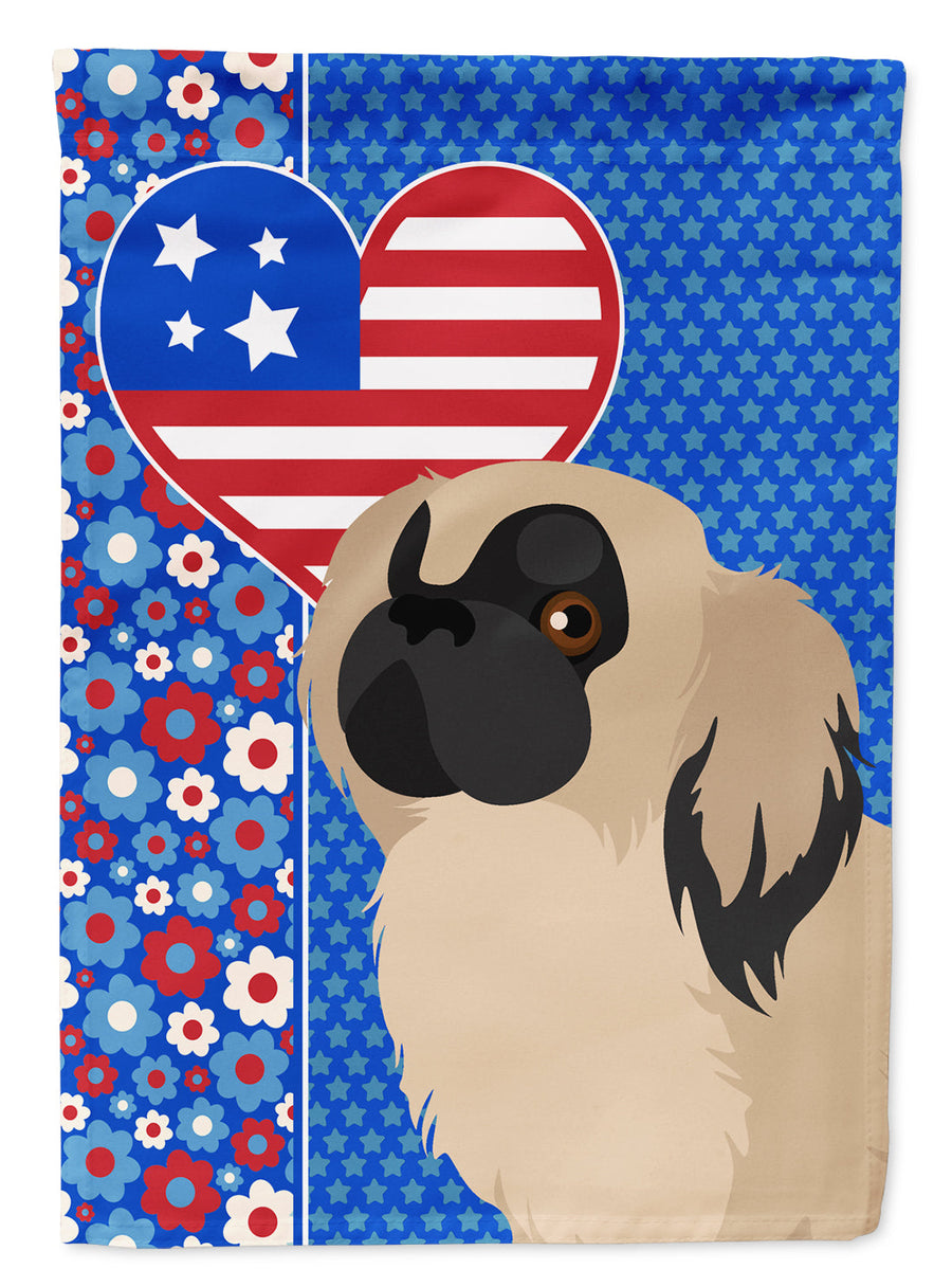 Cream Pekingese USA American Garden Flag