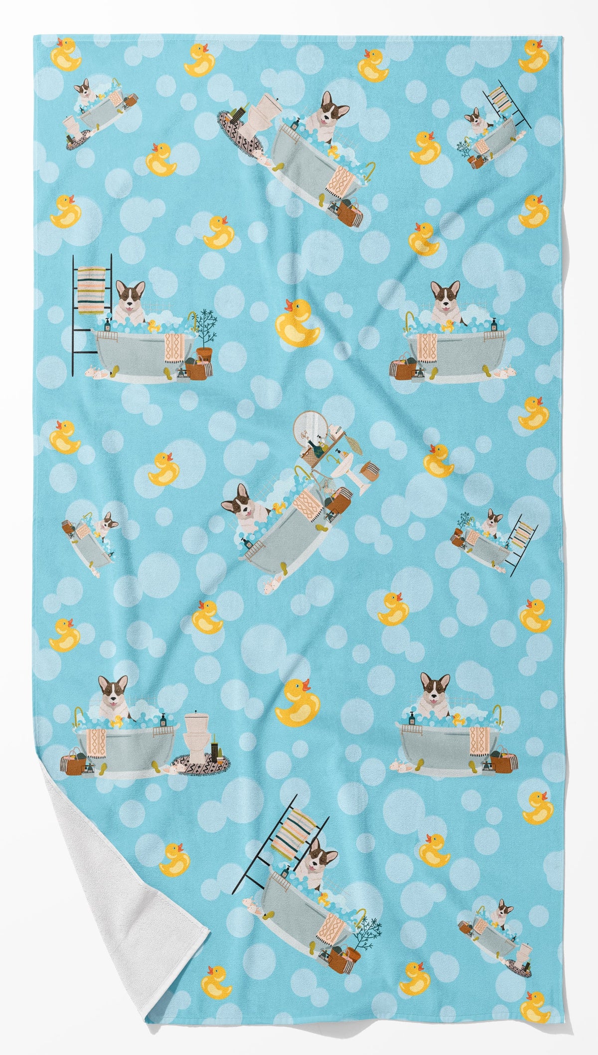 Brindle Cardigan Corgi Bath Towel Large-0
