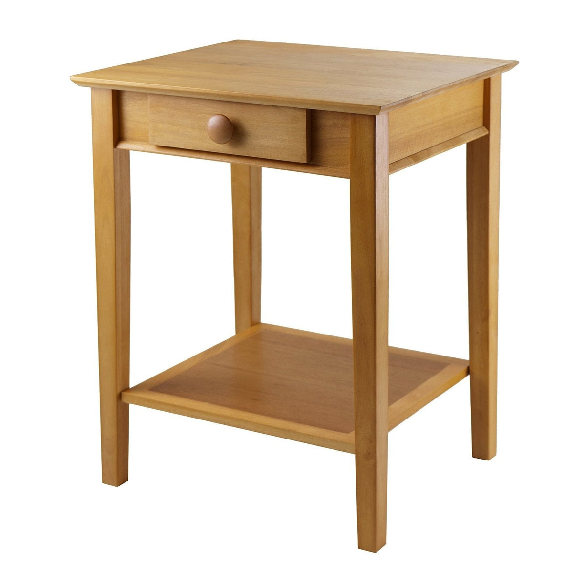 Modular Wooden Printer Stand with Drawer and Bottom Shelf in Honey — 10807042834771
