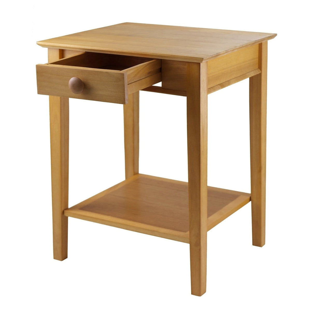 Modular Wooden Printer Stand with Drawer and Bottom Shelf in Honey — 10797677445459