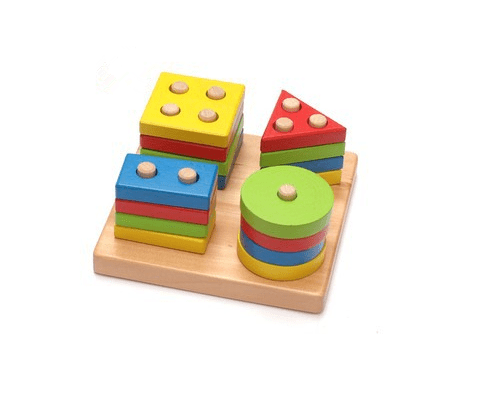Wooden Geometric Shapes Educational Puzzle for Kids