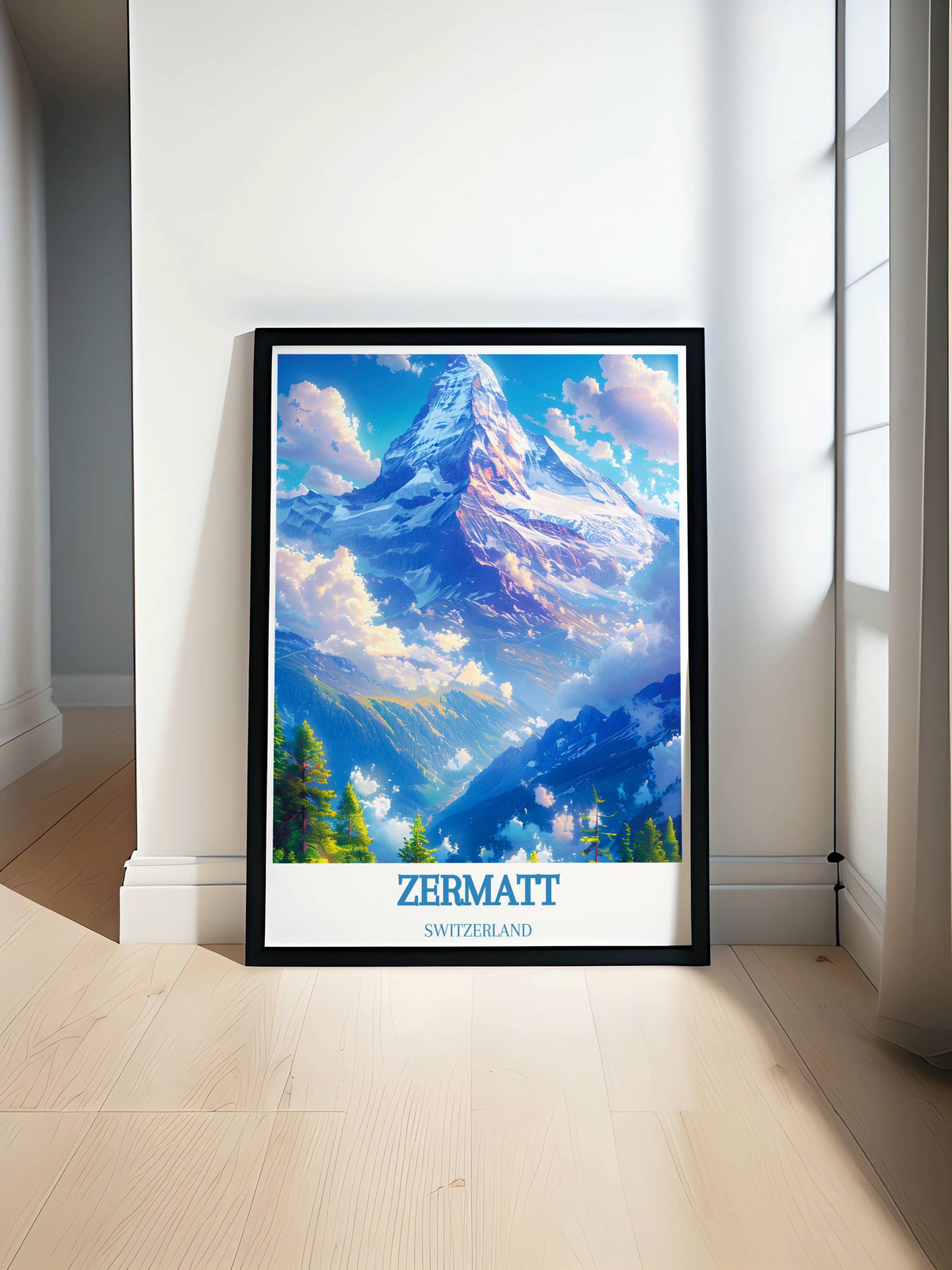 Zermatt Ski Resort Prints Matterhorn Art Collection Swiss Alps Travel Posters-0
