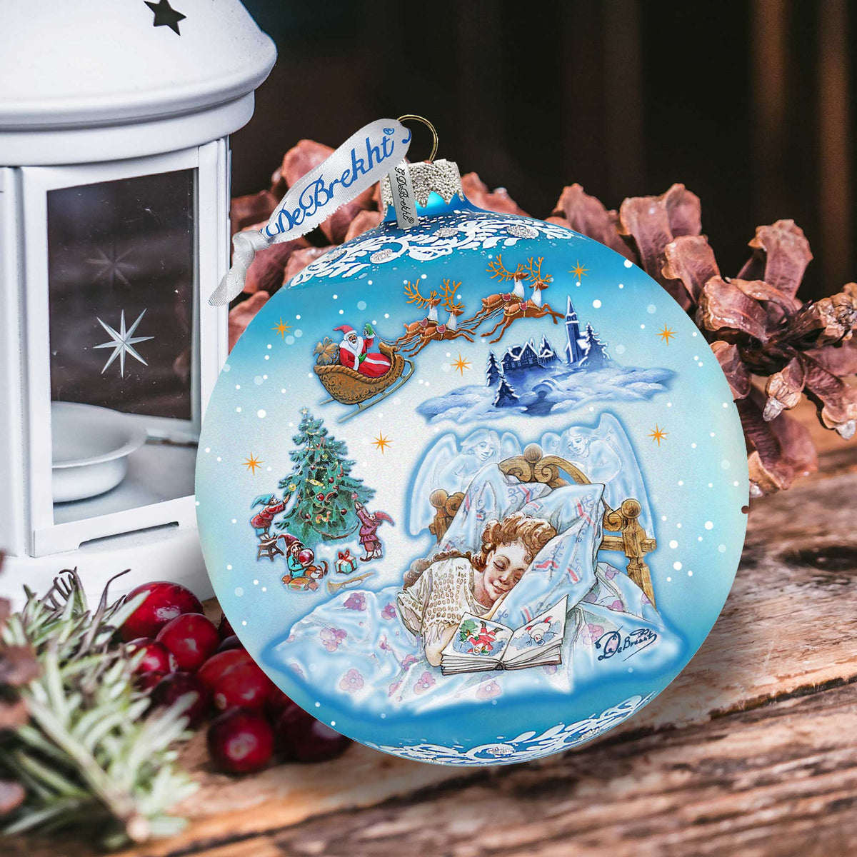 Winter Fairy Tale Dream Glass Ornament Limited Edition by G. DeBrekht - Santa Snowman Decor - 73831-1-0