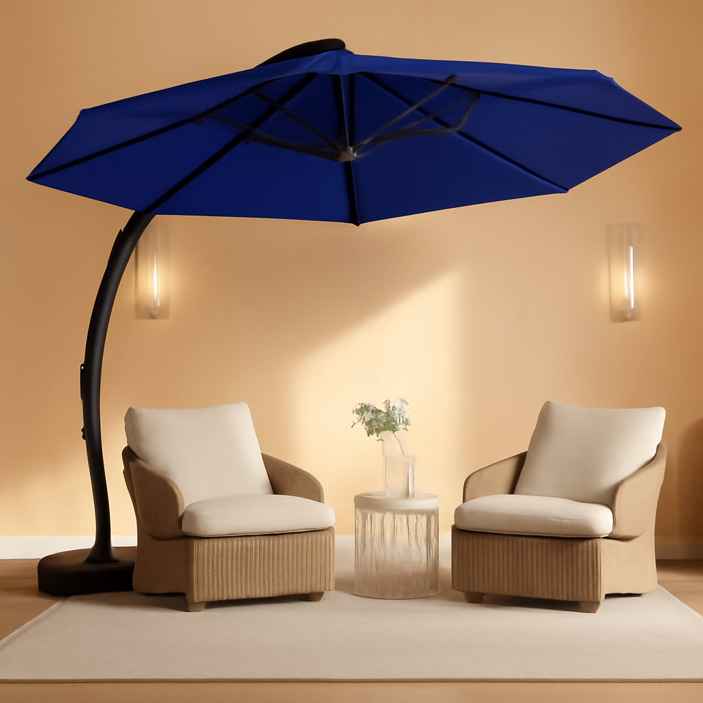 Large Weather Resistant Offset Patio Aluminum Umbrella-0