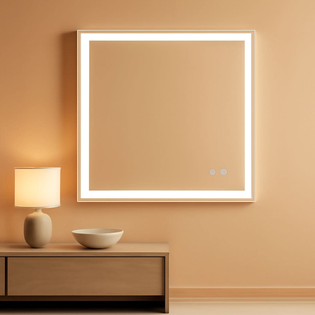 LED Wall Mounted Mirror 40x30 Antifogging Dimmable-0