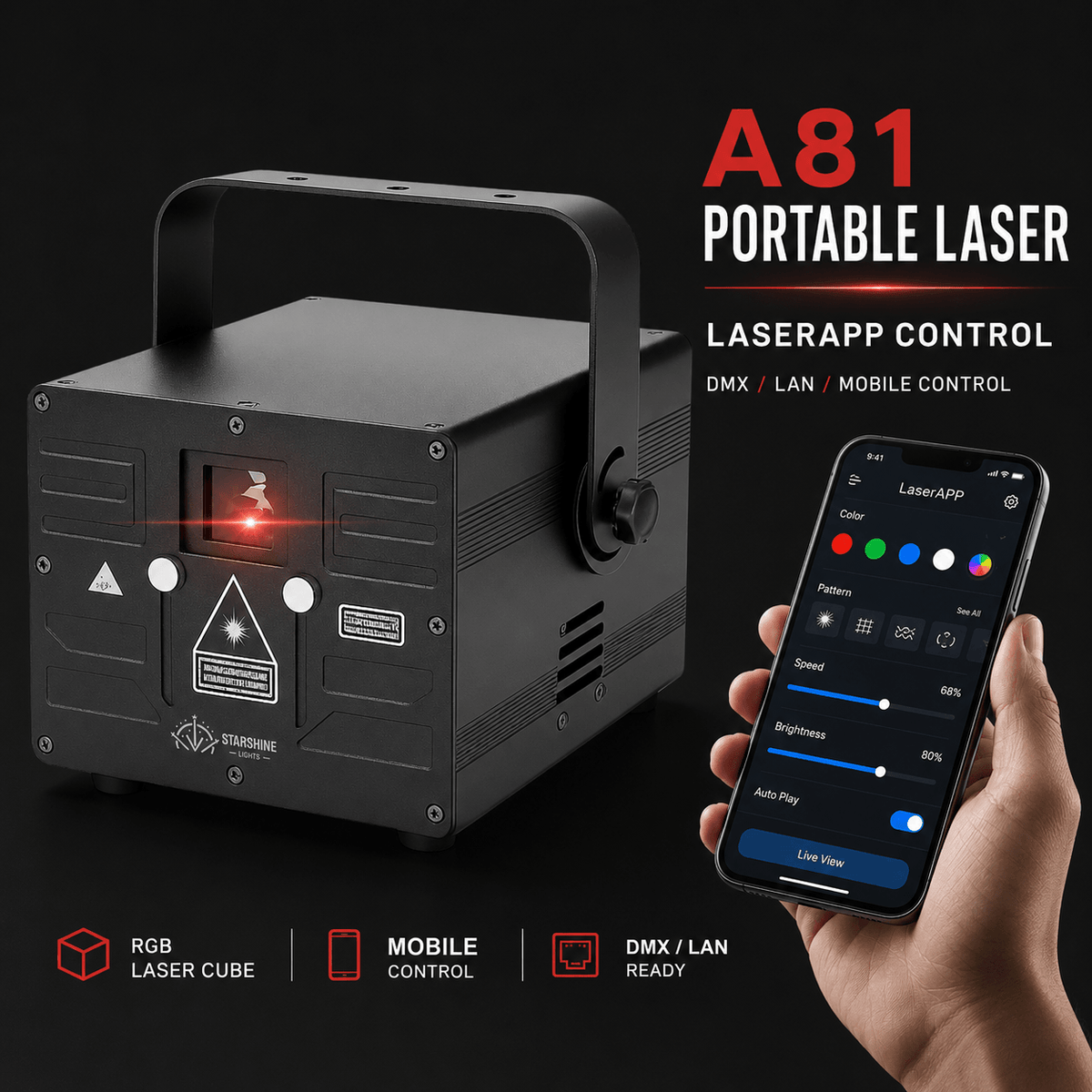 A81 8W RGB Laser Cube with LaserAPP for Mobile DJ Shows-0