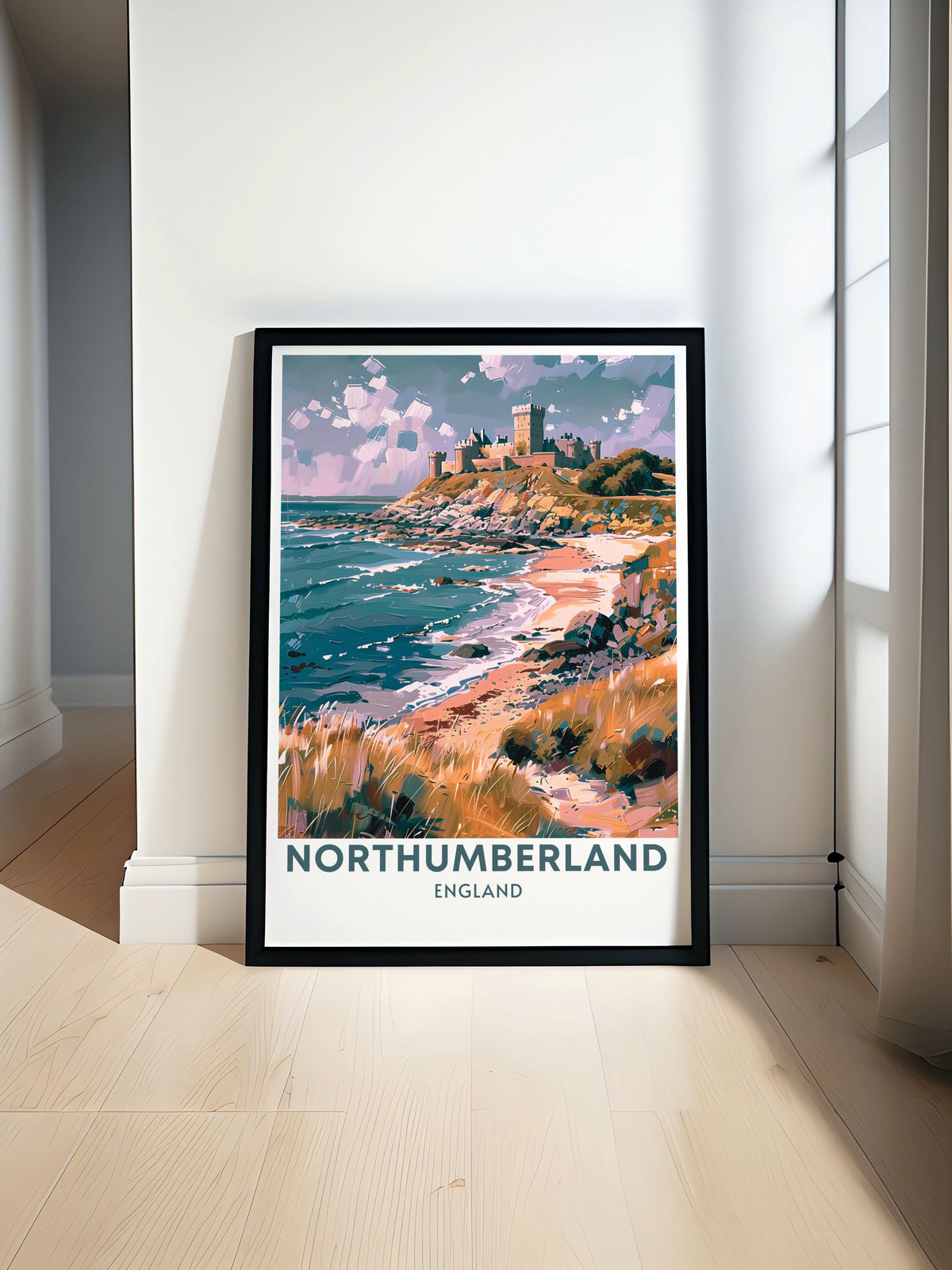 Northumberland Coast Travel Posters Bamburgh Castle Fine Artwork England Home Decor-0