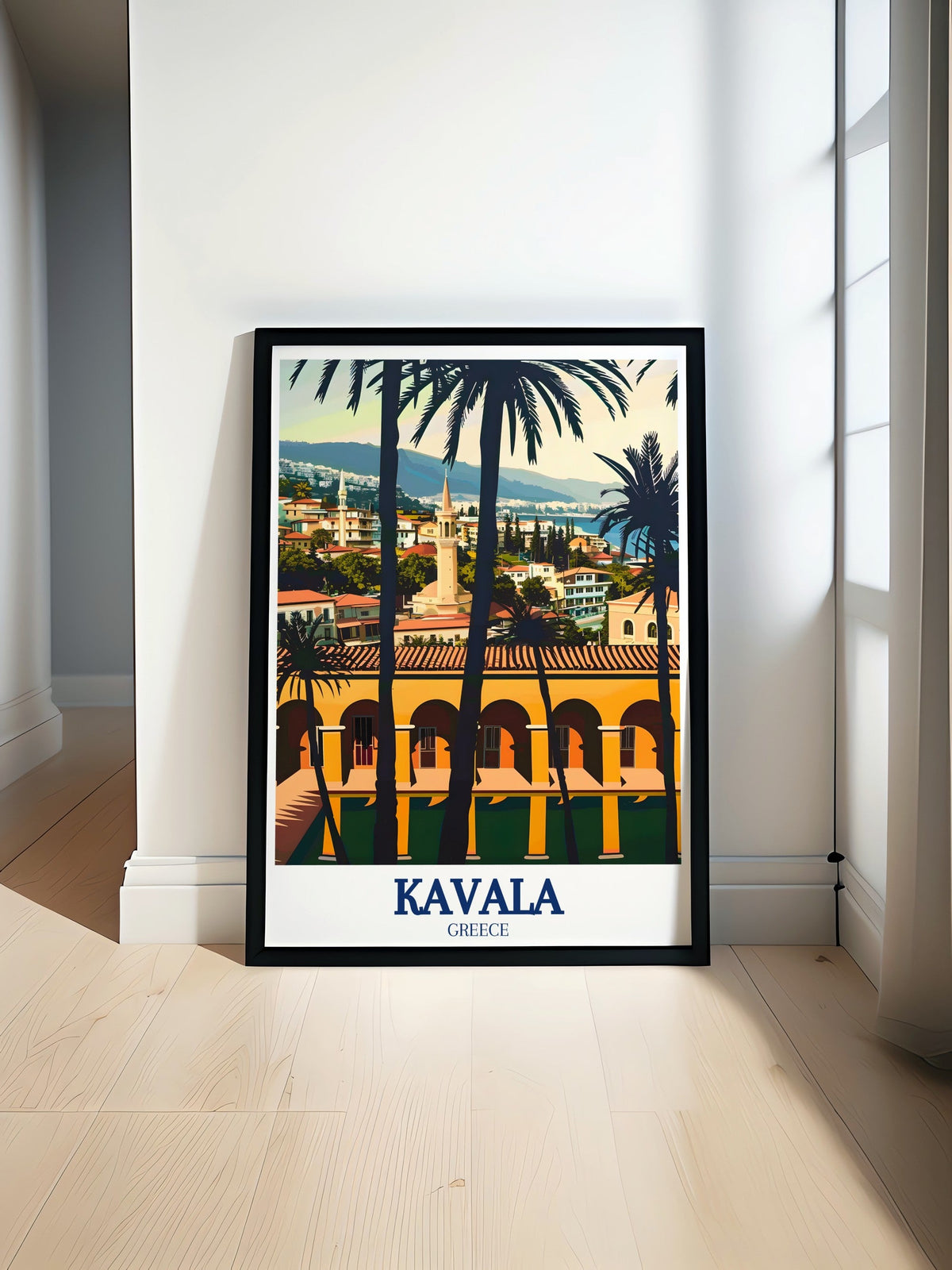 Kavala Art Print - Imaret Travel Print - Kavala Old Town Canvas Art - Kavala Old Town Travel Poster-0