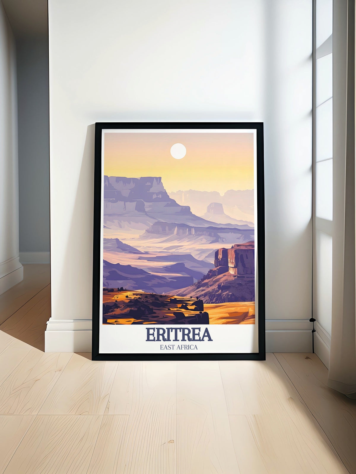 Eritrea Print - Great Rift Valley Wall Art - Eritrean Highlands Framed Art - Eritrean Highlands Vintage Poster-0