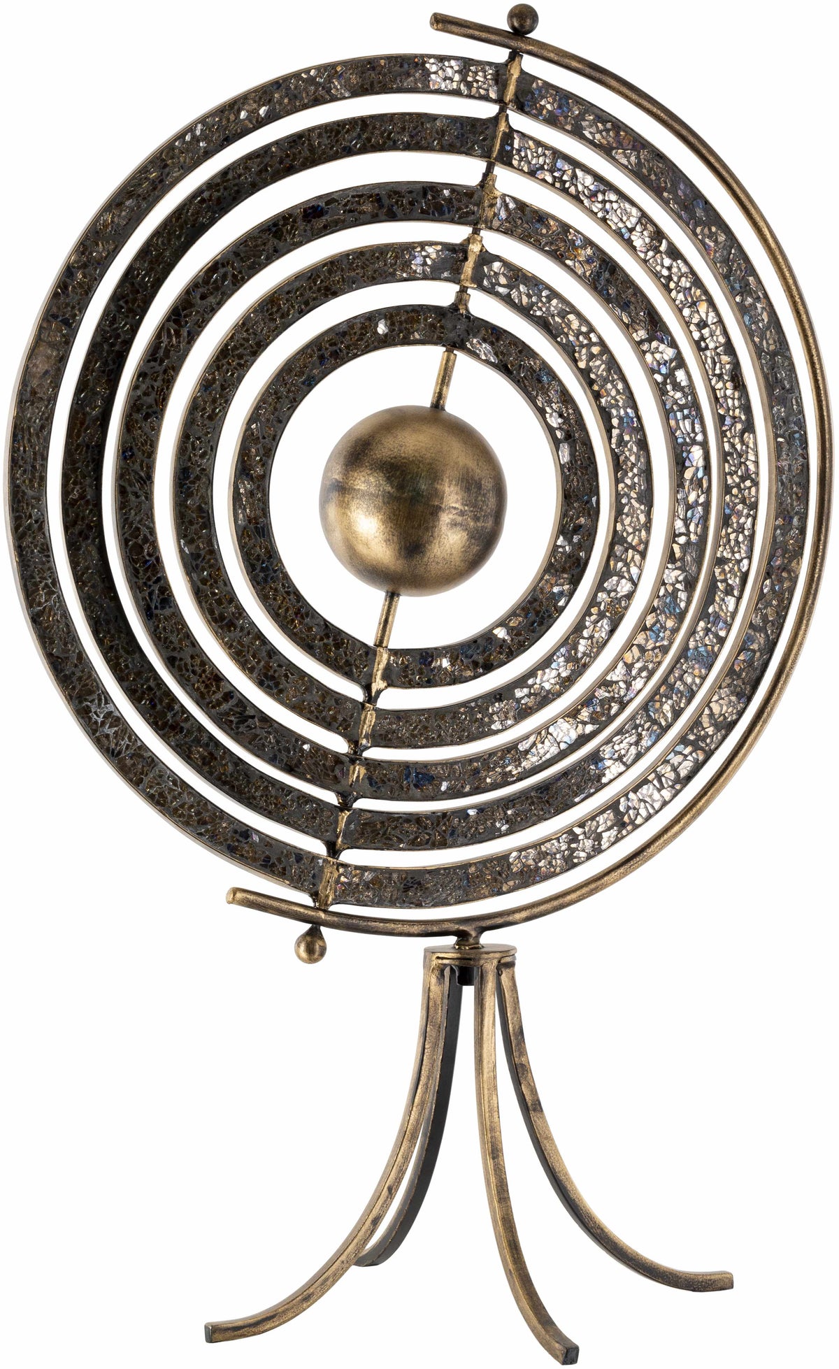 Linntown Antique Gold Circular Metal Sculpture - Clearance-0