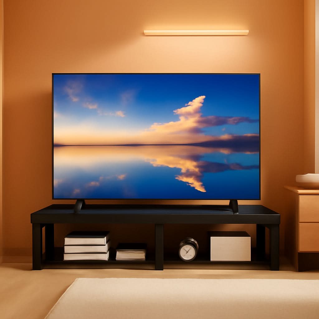 Black 44 Inch TV Riser Stand With High Capacity Storage-0