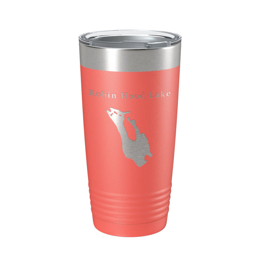 Robin Hood Lake Sherwood Forest Map Tumbler Travel Mug Insulated Laser Engraved Coffee Cup Massachusetts 20 oz
