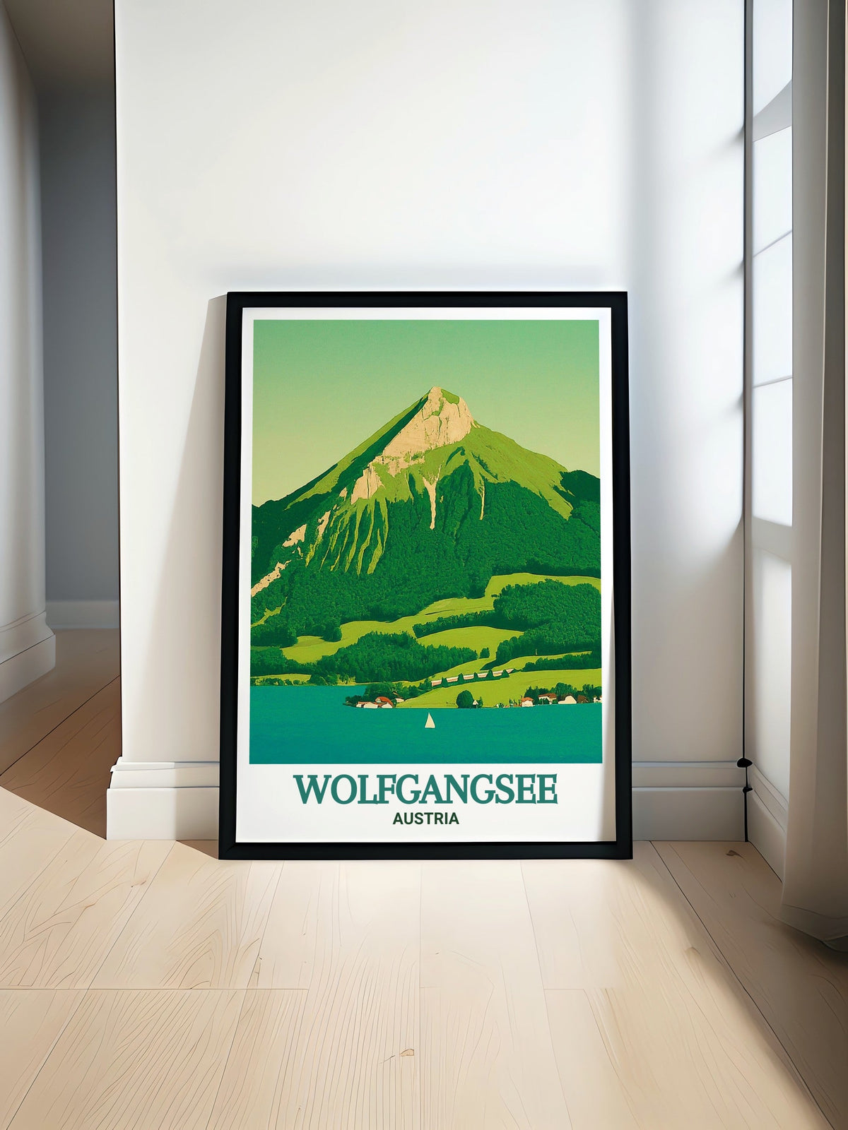 Wolfgangsee Travel Prints - Schafberg Mountain Art Collection - Austrian Posters - Schafberg Mountain Illustrations - Austria Wall Art-0