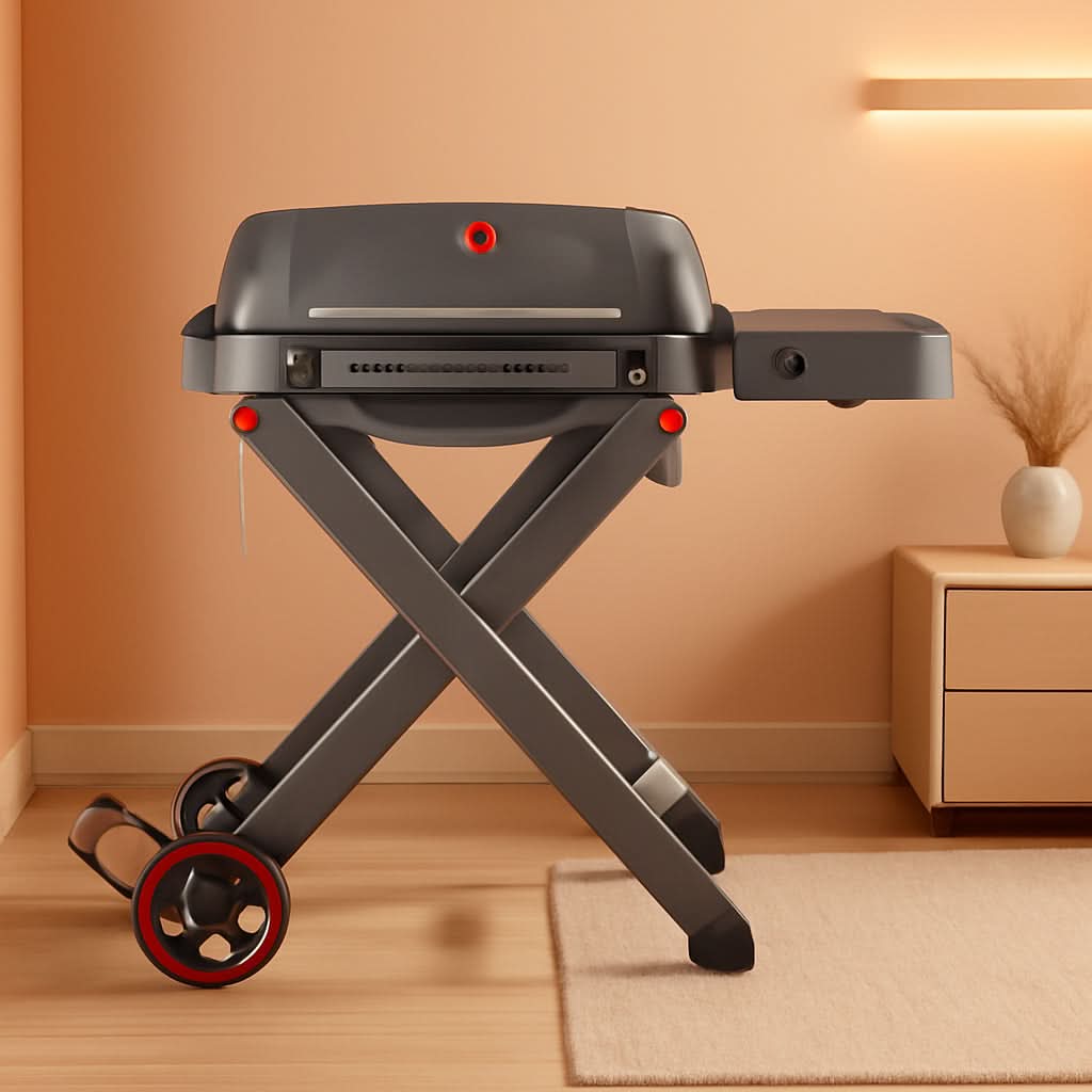 Grey Ultra Compact Propane Grill Collapsible Cart BTU 13,000-0