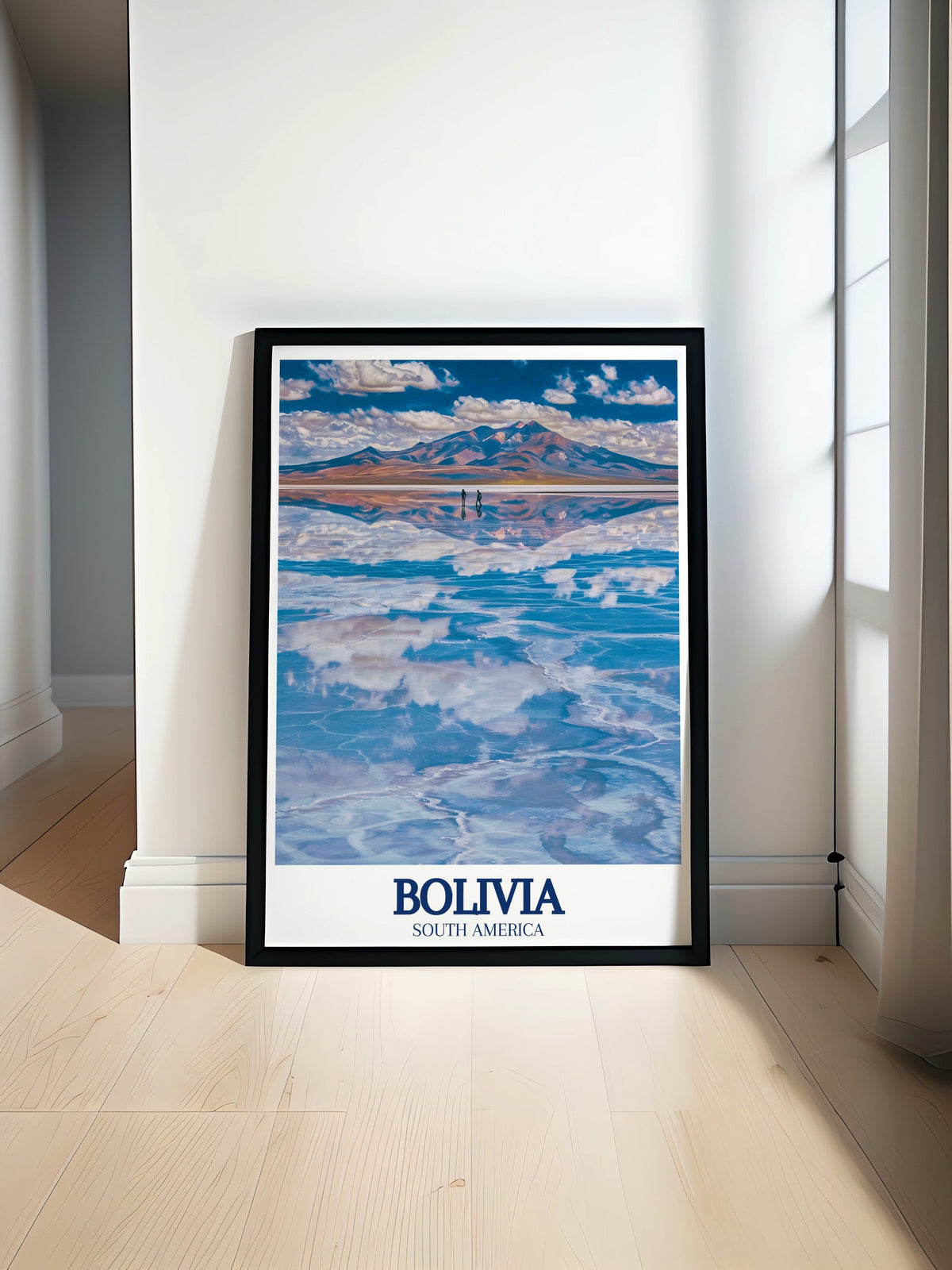 Bolivia  Artwork - Uyuni Salt Flats and Cordillera Real Mountain Range Ideal Living Room Decor - South America Decor-0