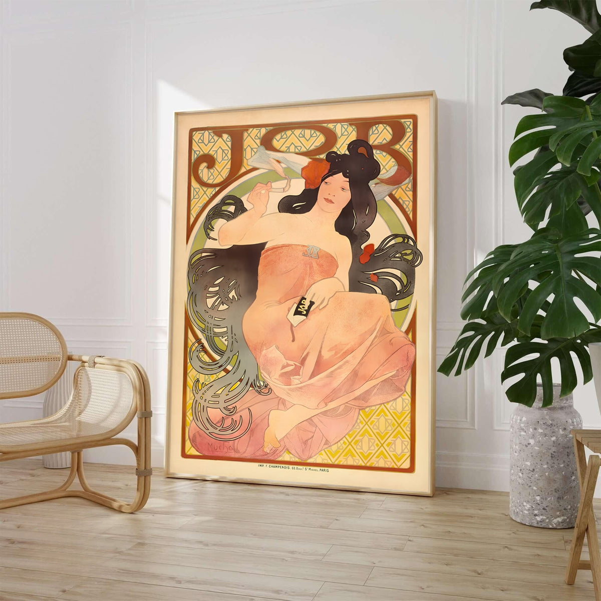 Alphonse Mucha JOB Cigarette Papers 1898 French Poster Print-0