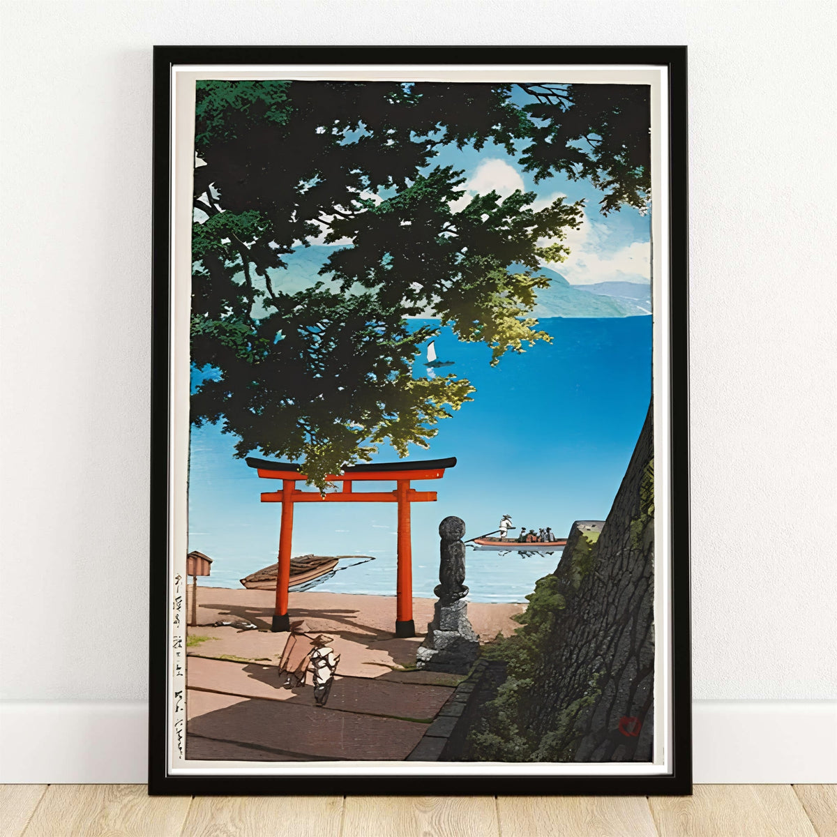 Kawase Hasui Lake Biwa 1931 Japanese Torii Gate Landscape Print