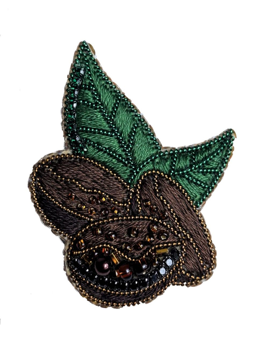 Set for making a brooch Crystal Art Coffee beans BP-378C