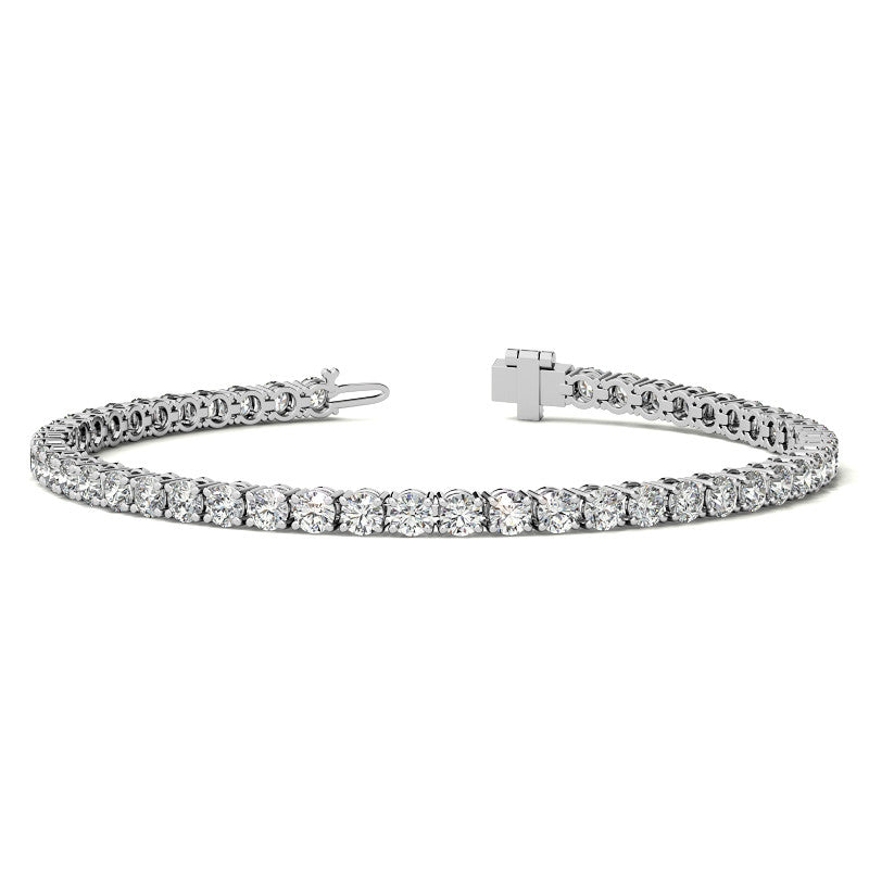6ctw Created Moissanite Tennis Bracelet - 3mm Stones - 14K Gold Overlay in White, Yellow or Rose Gold-0