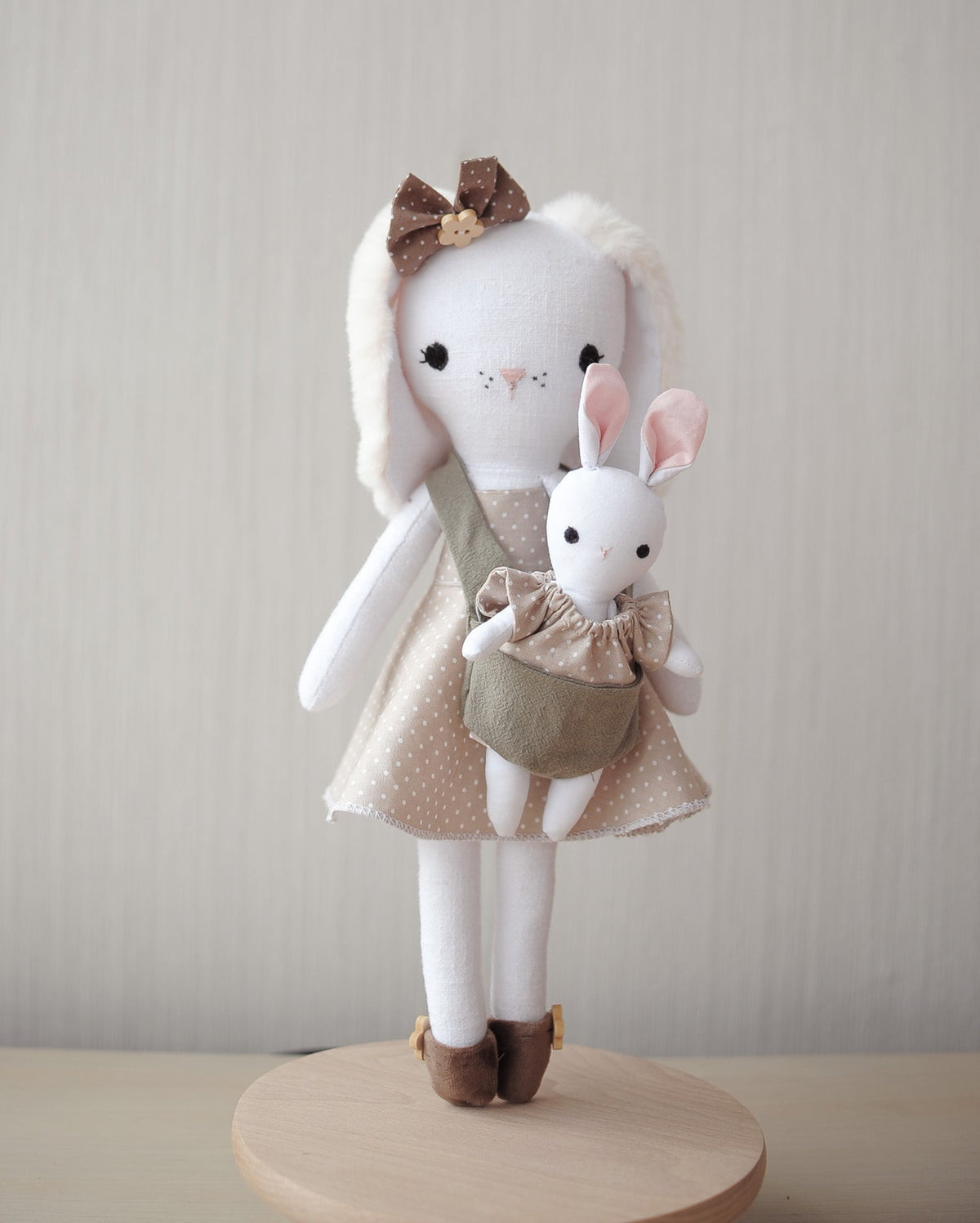 Mom and baby bunny dolls-0