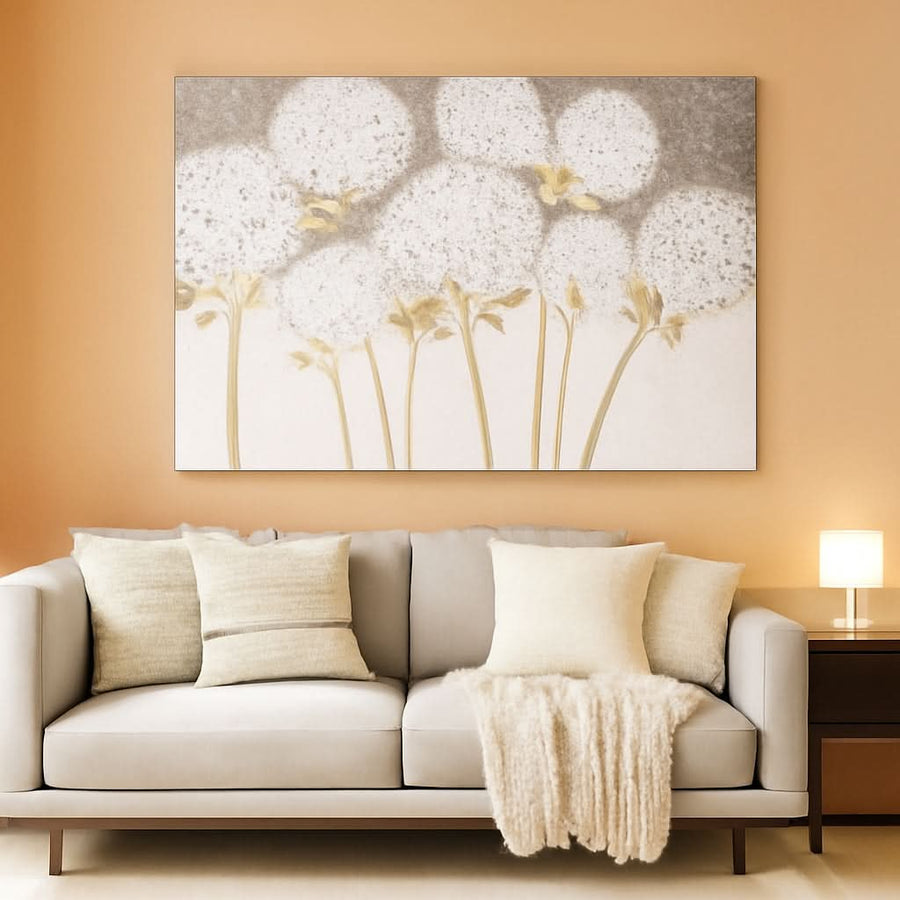 40x28 Inches White Hydrangea Canvas Wall Art Decorative