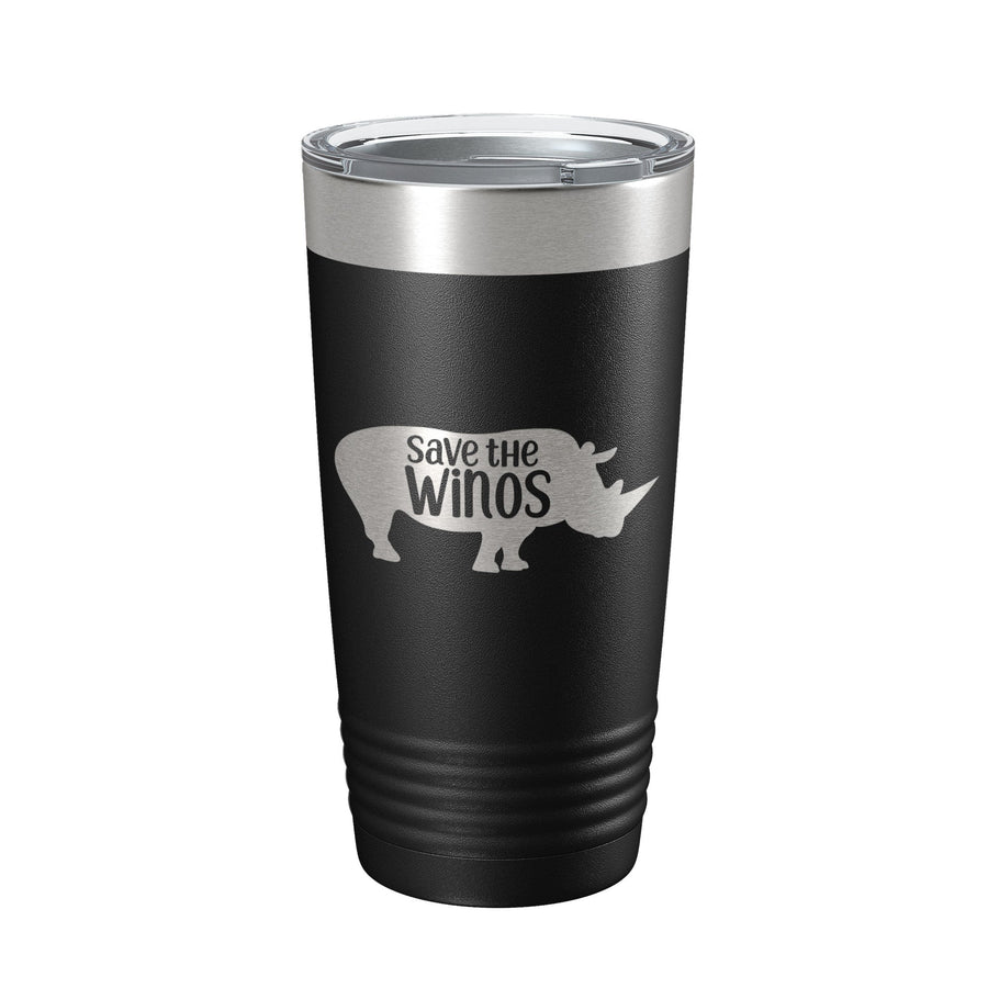 Save The Winos Tumbler Wine Rhinos Travel Mug Insulated Laser Engraved Coffee Cup Gift 20 oz