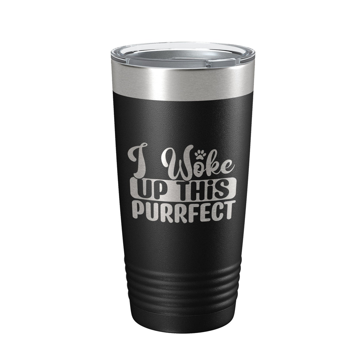 I Woke Up This Purrfect Tumbler Travel Mug Funny Cat Lover Gift Insulated Laser Engraved Coffee Cup 20 oz-5