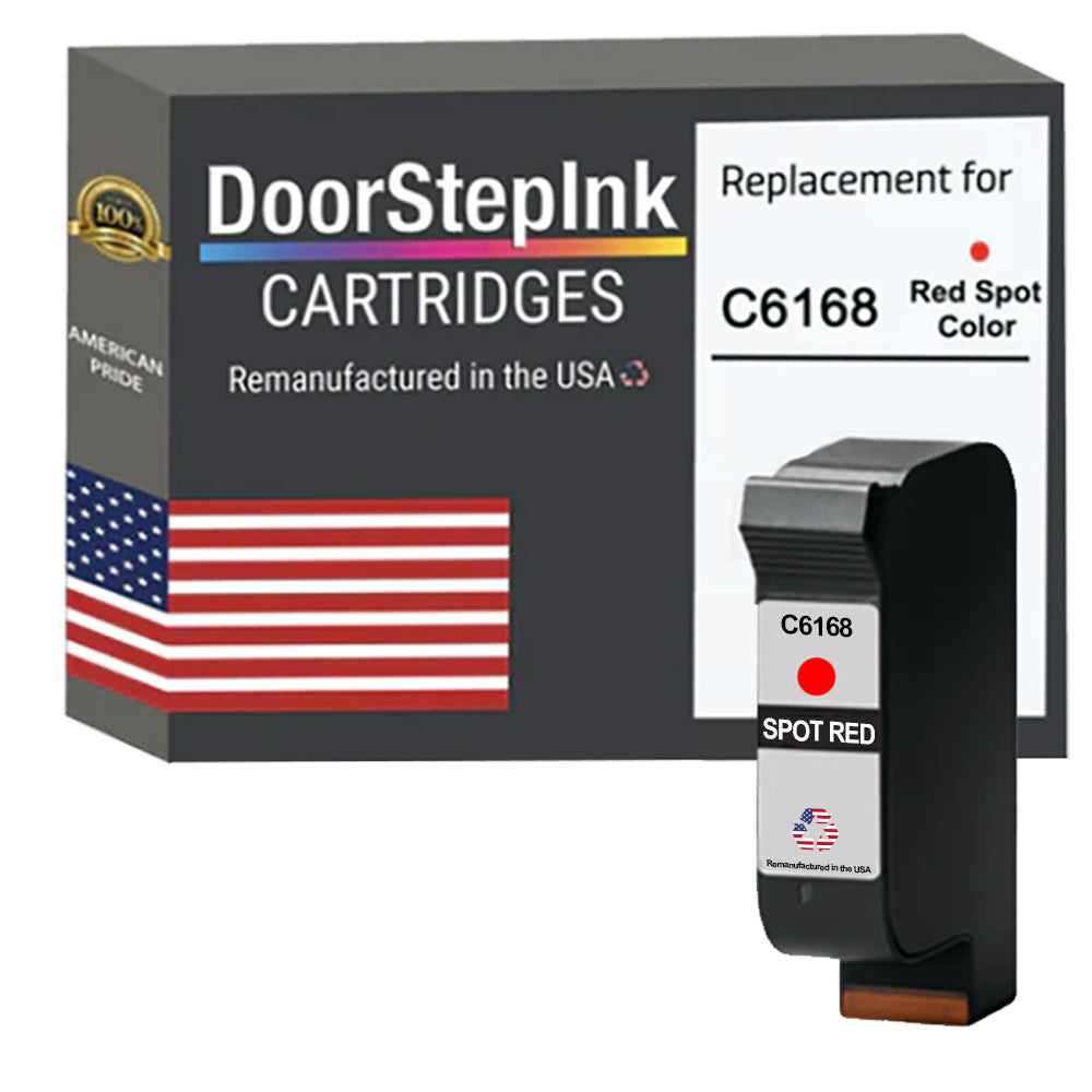 DoorStepInk Brand for HP C6168A Spot Red Remanufactured in the USA Ink Cartridge-0
