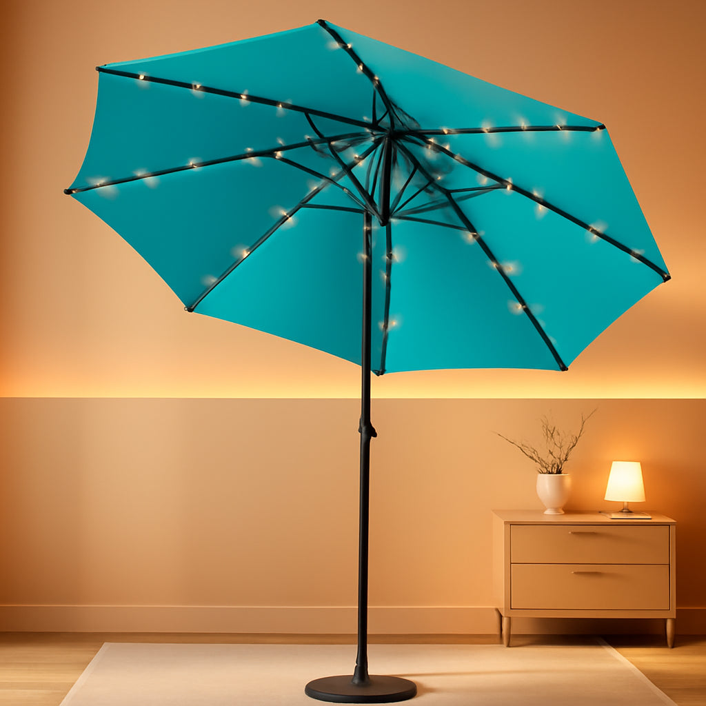 Solar Patio Umbrella Illuminated With Durable LEDs-0