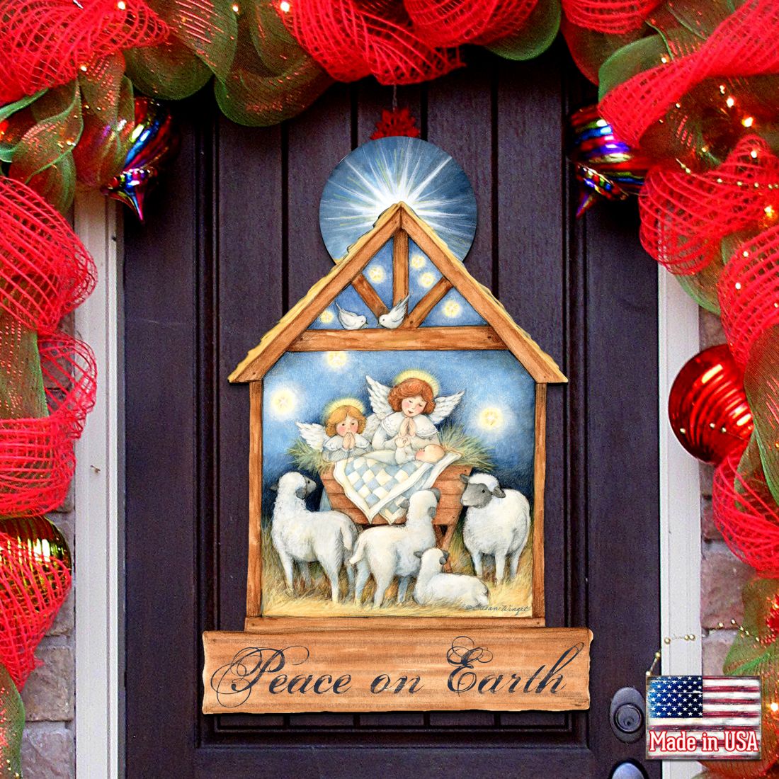 Angels Nativity Wall and Door Decor by Susan Winget - Nativity Holiday Decor - 8471111H-SW-0