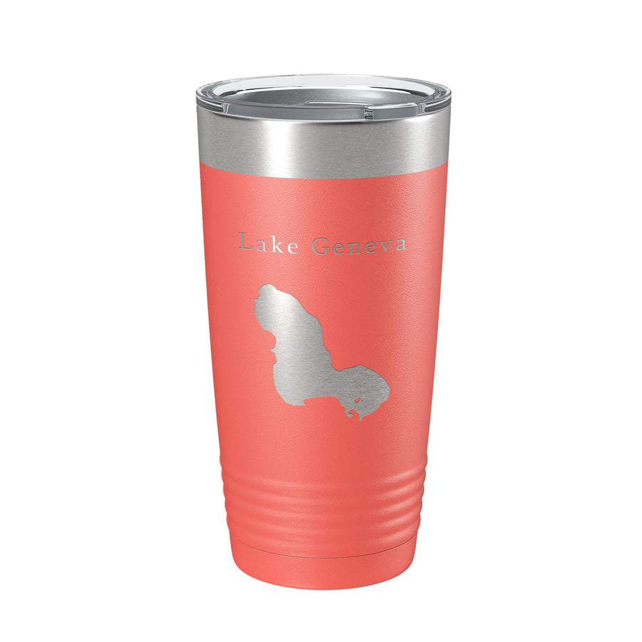 Lake Geneva Map Tumbler Travel Mug Insulated Laser Engraved Coffee Cup Florida 20 oz