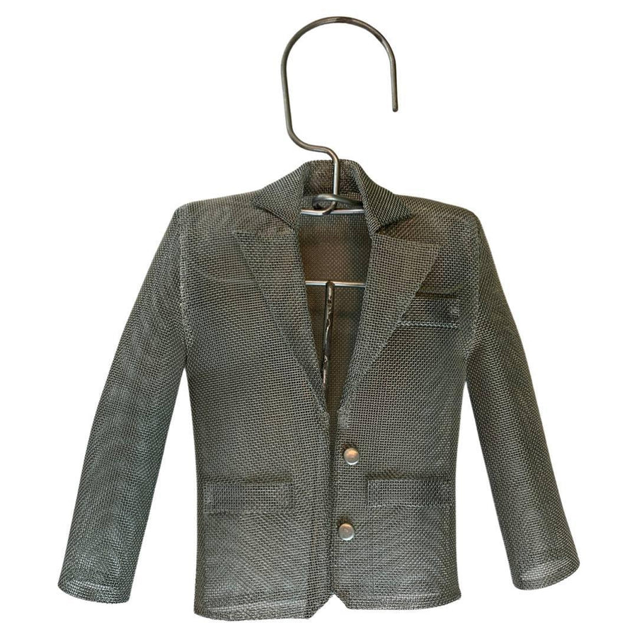 Canvello Metal Art Sculpture Miniature Wire Mesh Tuxedo Jacket on Metal