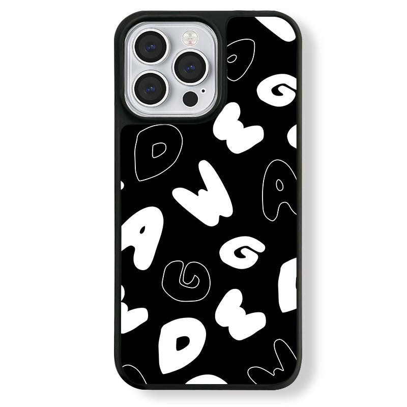 Casey Bubble Letter Typography Scatter AG Matte Phone Case – Magnetic Anti-Fingerprint Protective Cover-0