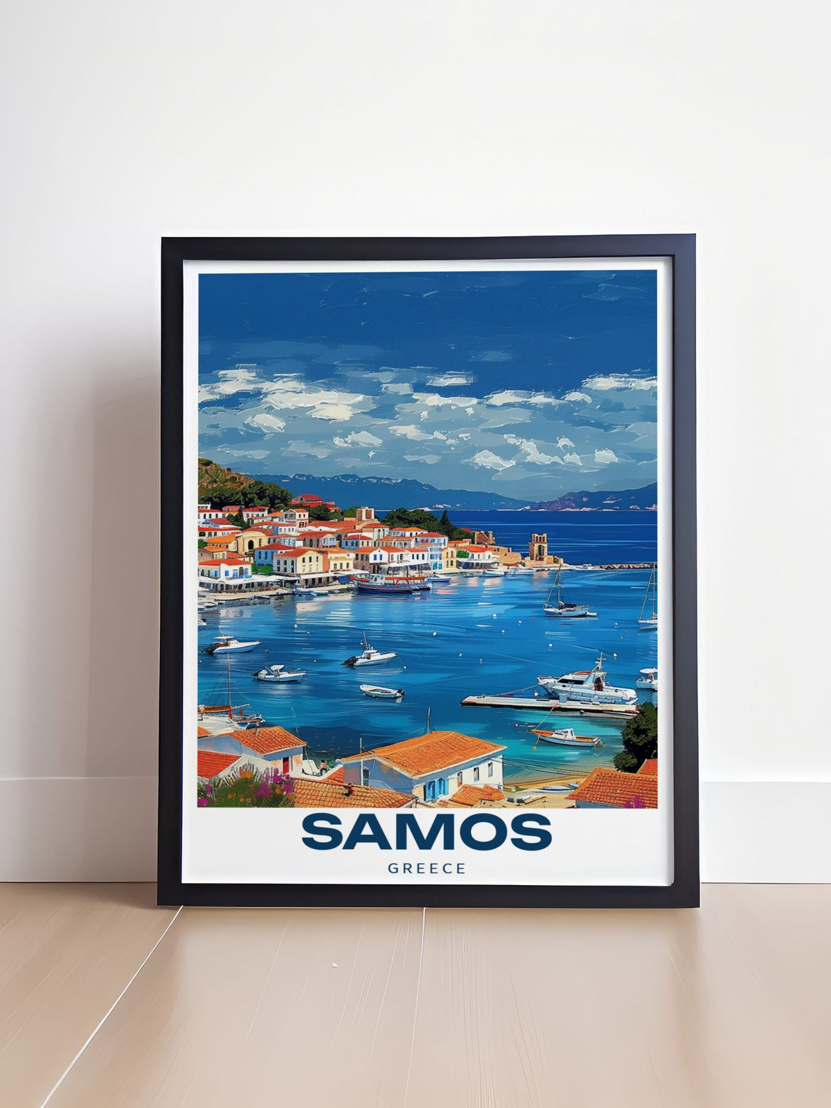Samos Poster - Pythagoreio Art Print - Greece Wall Print - Samos Travel Poster-0