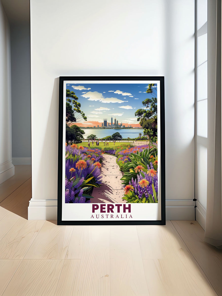Perth  Art - Kings Park and Botanical Garden  Travel Posters - Australia   Prints