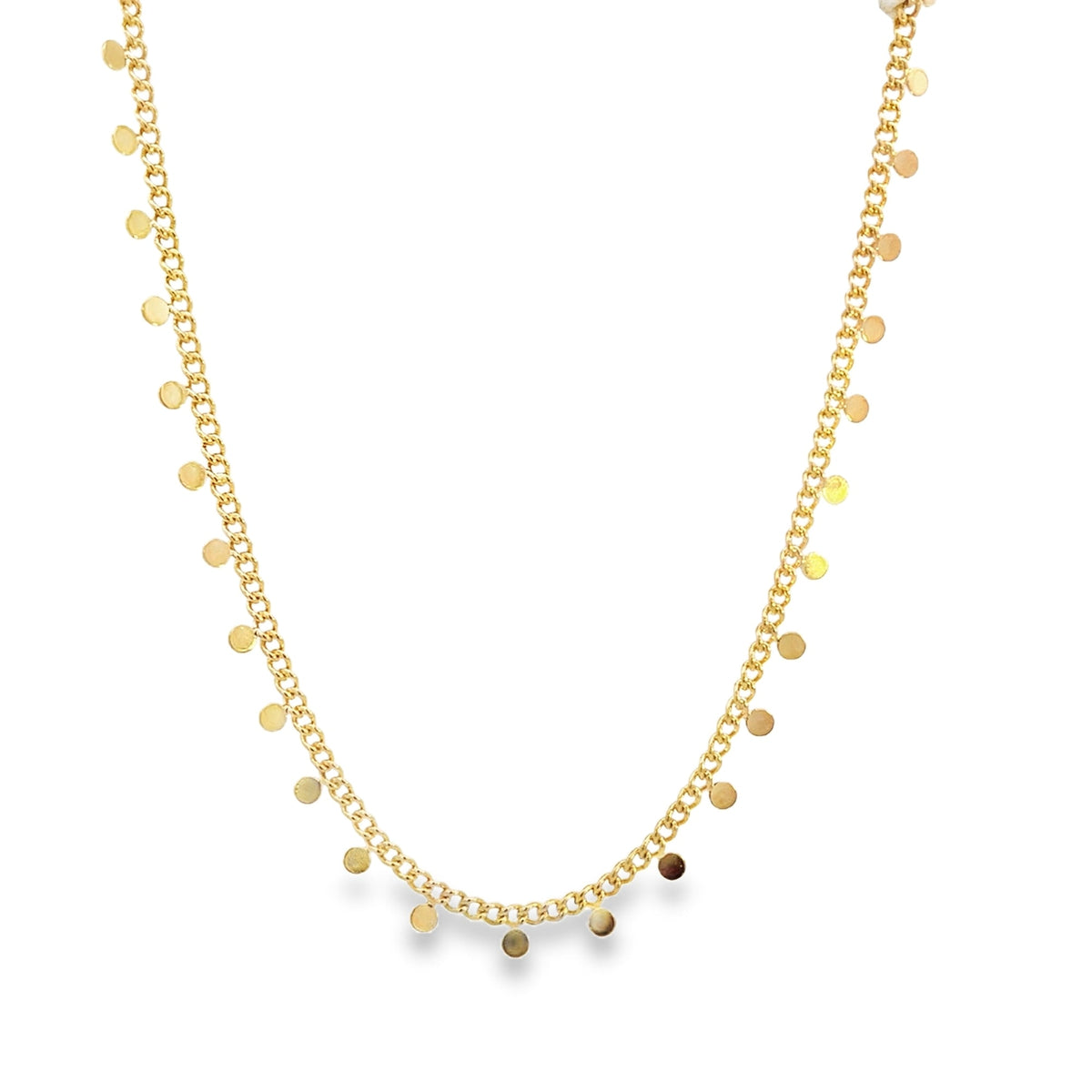 18K Gold Filled Round Circle Charm Choker (G25)-0