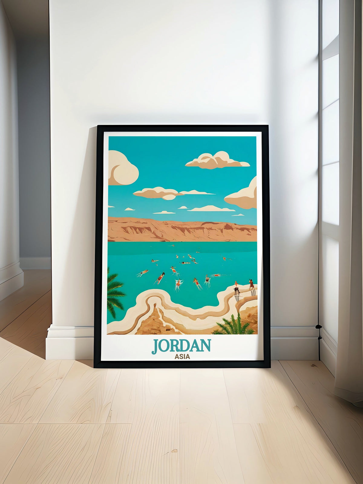 Jordan Print - Dead Sea Wall Art - Amman Framed Art - Amman Vintage Poster-0